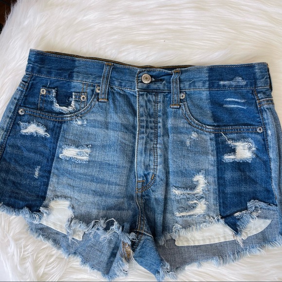 AMERICAN EAGLE OUTFITTERS FESTIVAL shorts VINTAGE HI-RISE blue denim shorts 6 - Picture 11 of 11
